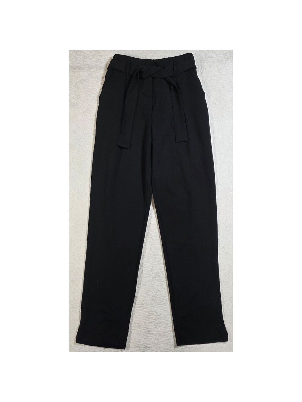 Trovare Black Paperbag Dress Pant Trousers